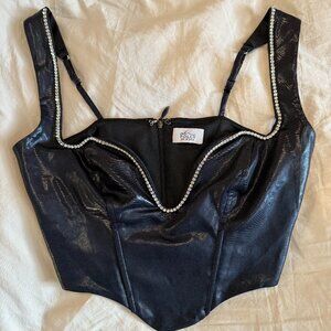 Oh Polly Corset Top with Rhinestones